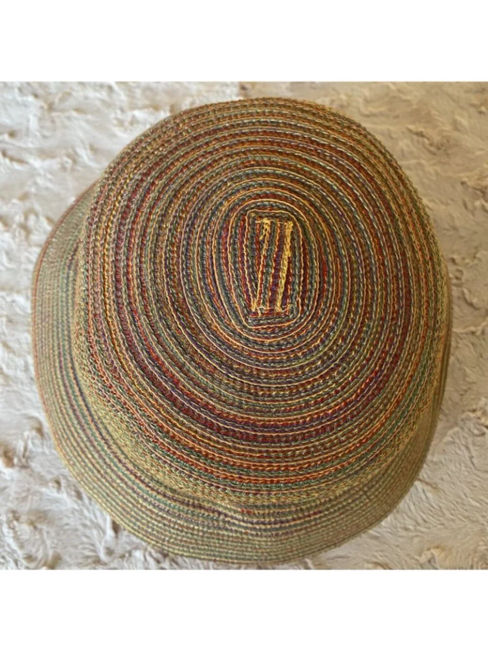 Eddie Bauer Sz M/L Multicolor Striped Straw Bucket Hat